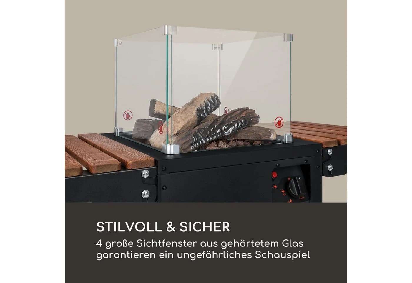 Flagranti Plus Gasheizstrahler 8kW Seitentische Edelstahl - Bild 4