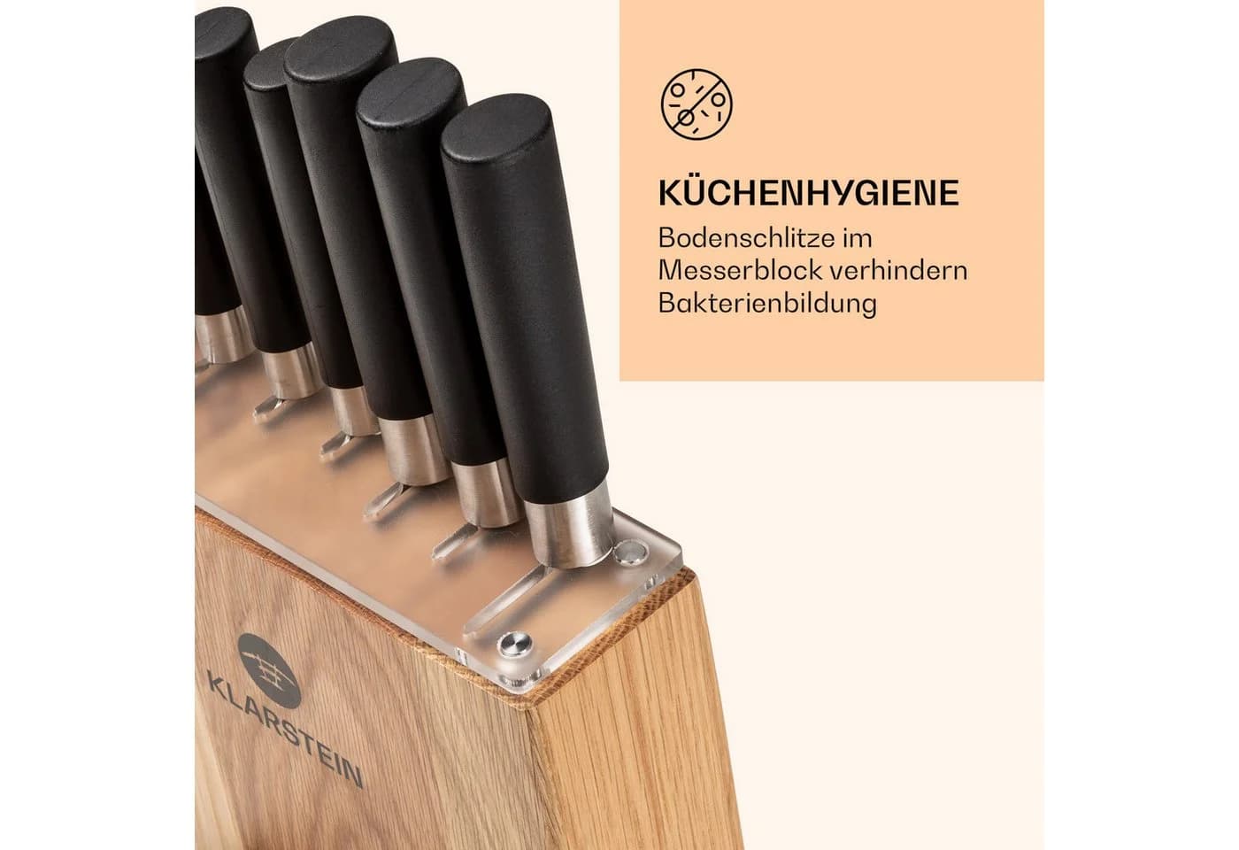 Klarstein Kitano Messer-Set 7-tlg. mit Block Edelstahl - Bild 5