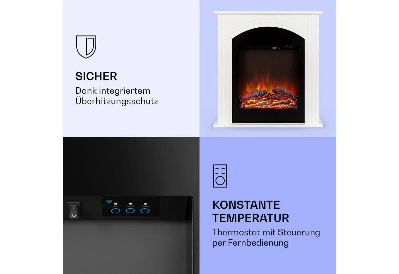 Klarstein Elektrokamin Elbrus mit Heizfunktion und 3D-LED-Flammenspiel - Bild 3