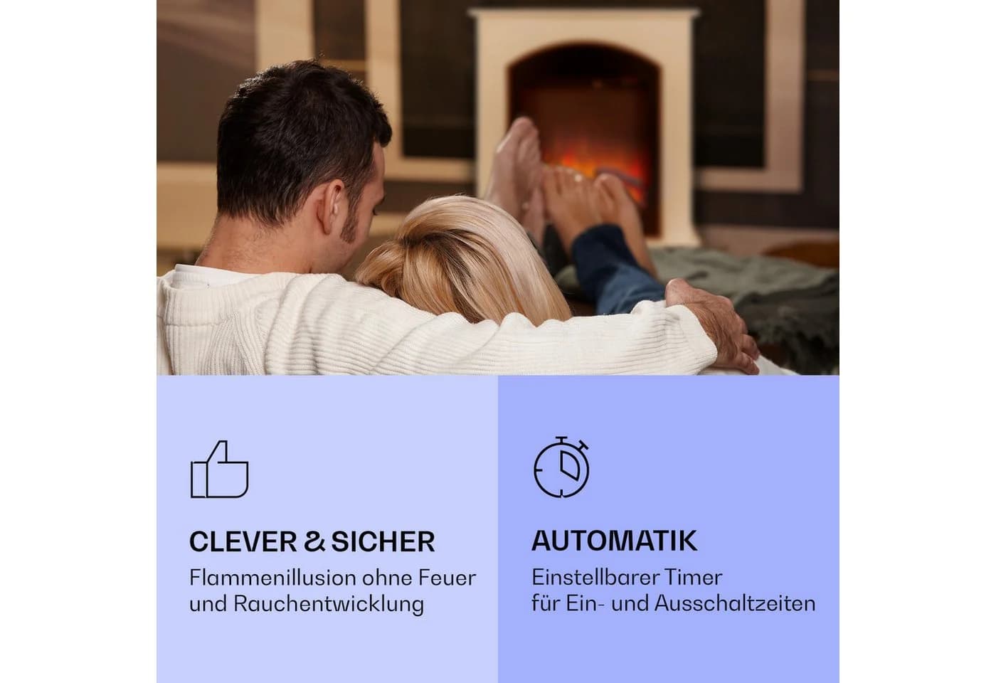 Klarstein Elektrokamin Elbrus mit Heizfunktion und 3D-LED-Flammenspiel - Bild 4