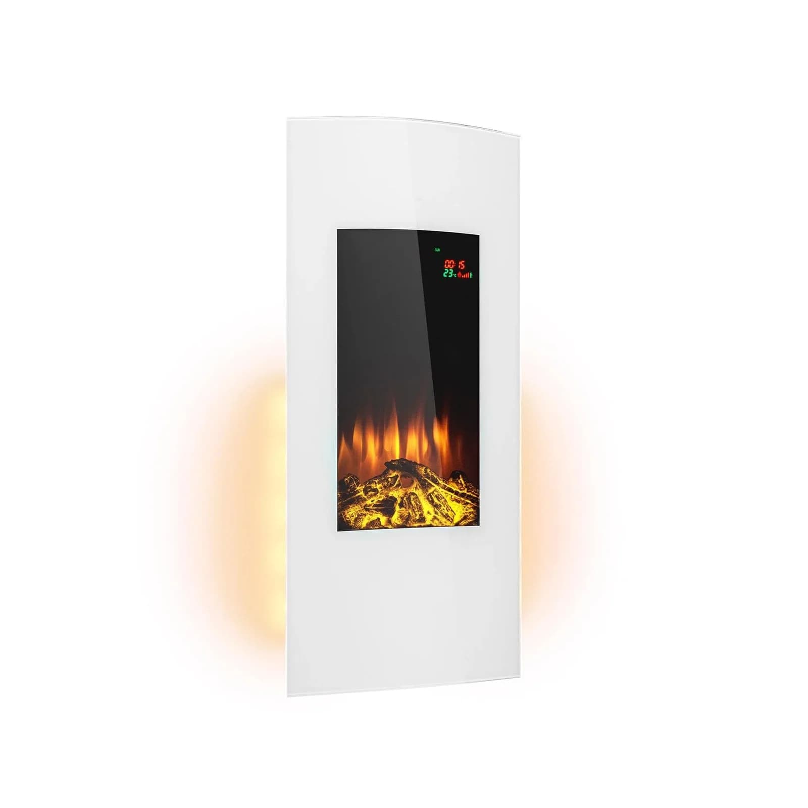Klarstein Lamington Elektrokamin 2000 W LED-Flammen Timer Weiß