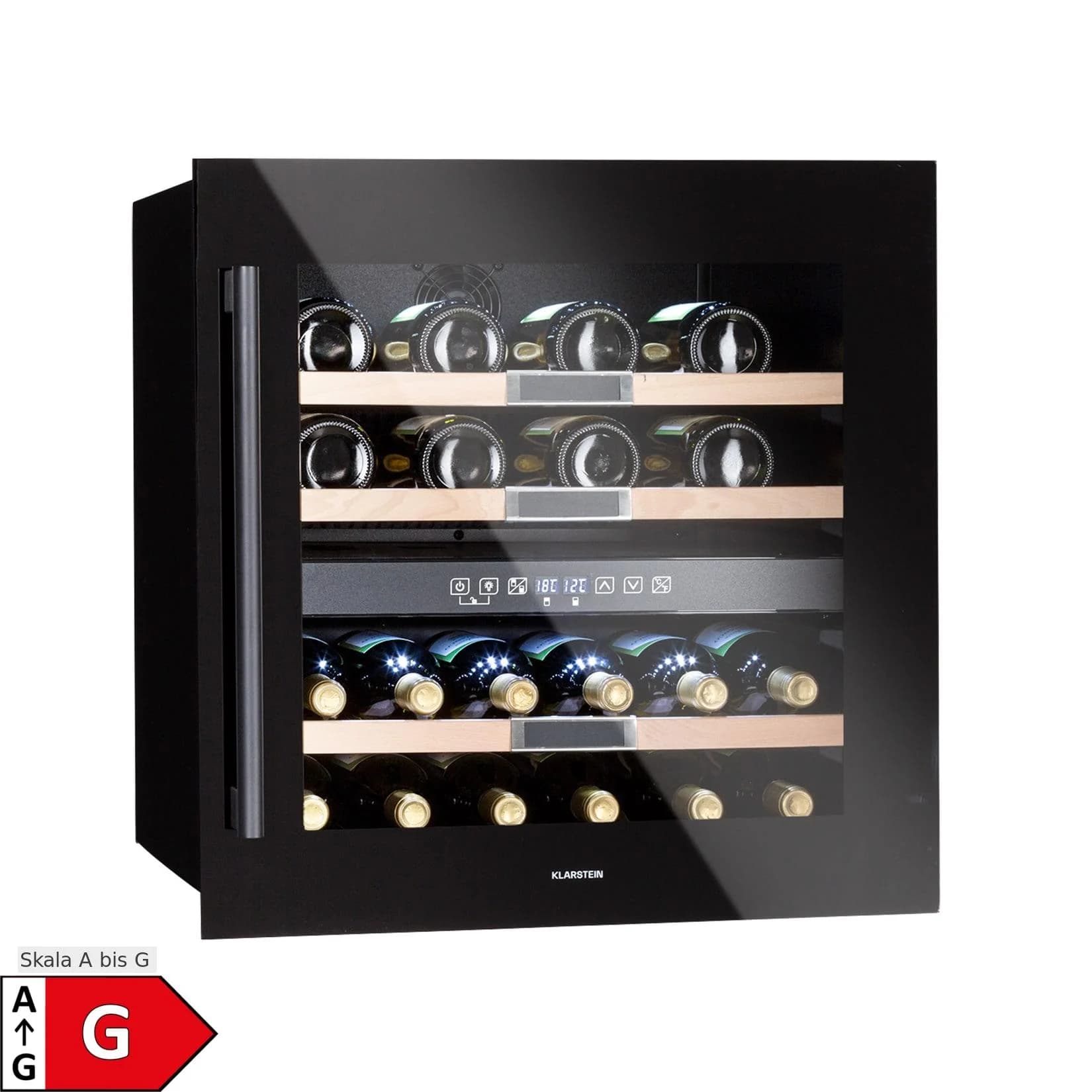 Klarstein Vinsider 36 Onyx Edition Weinkühlschrank 2 Kühlzonen 85l