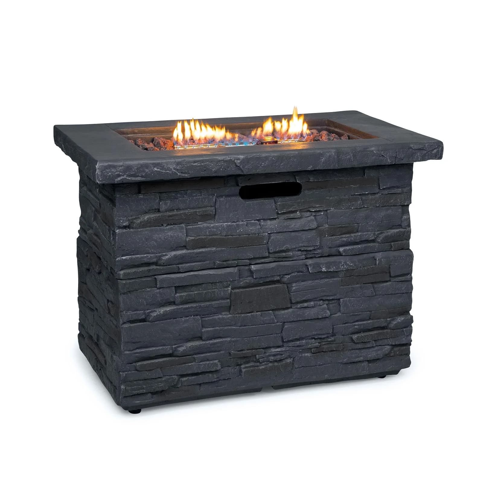 Blumfeldt Anafi Gas-Feuerstelle 40.000BTU Edelstahlbrenner Silber