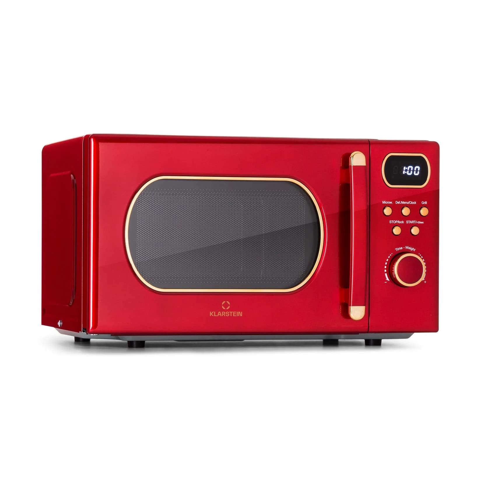 Klarstein Julieta Mikrowelle mit Grill 20l Rot 8 Programme