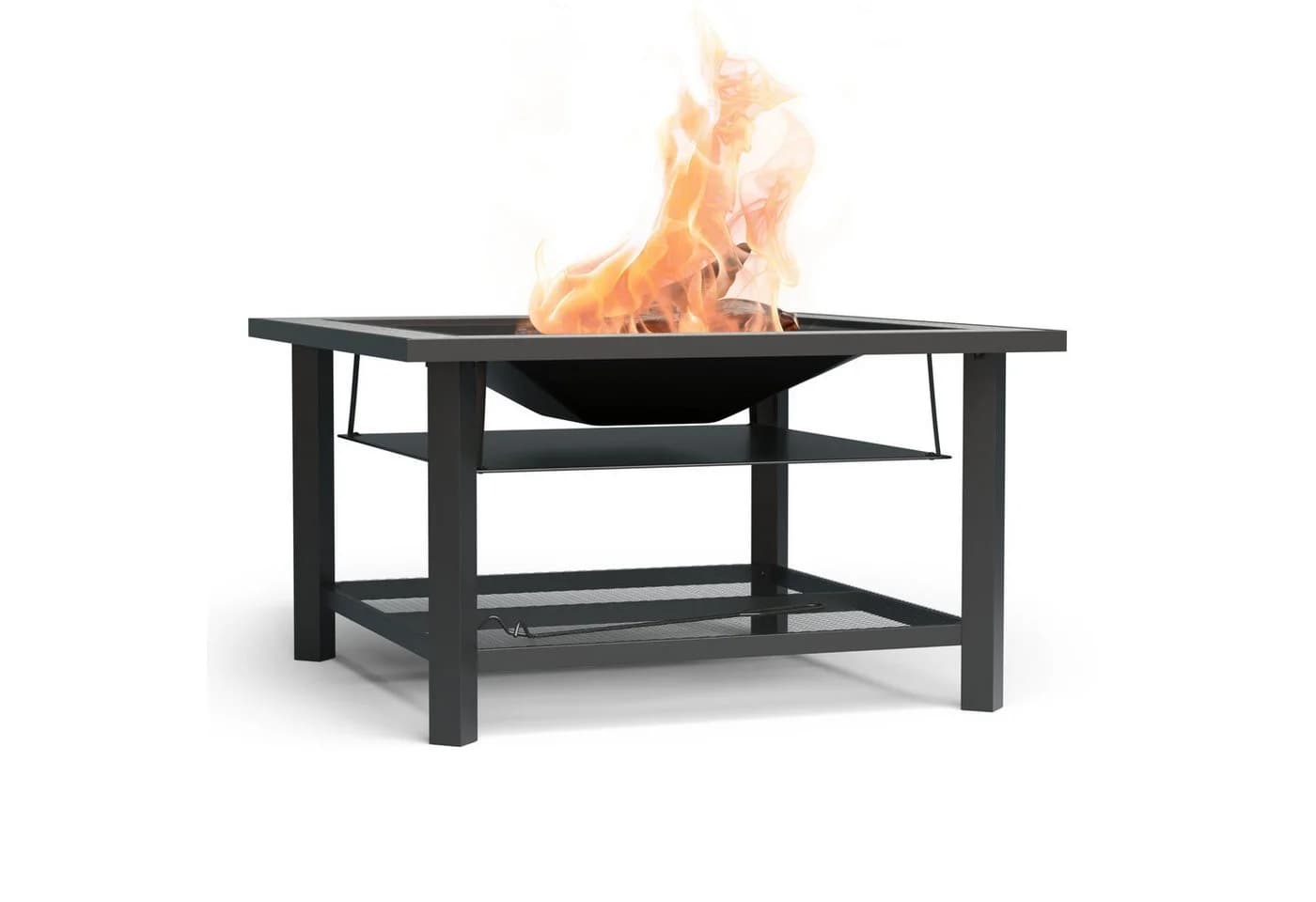 blumfeldt Feuerschale Merano Rectangular Garten Grill Tisch Funkenschutz Feuerkorb Feuerstelle Outdoor