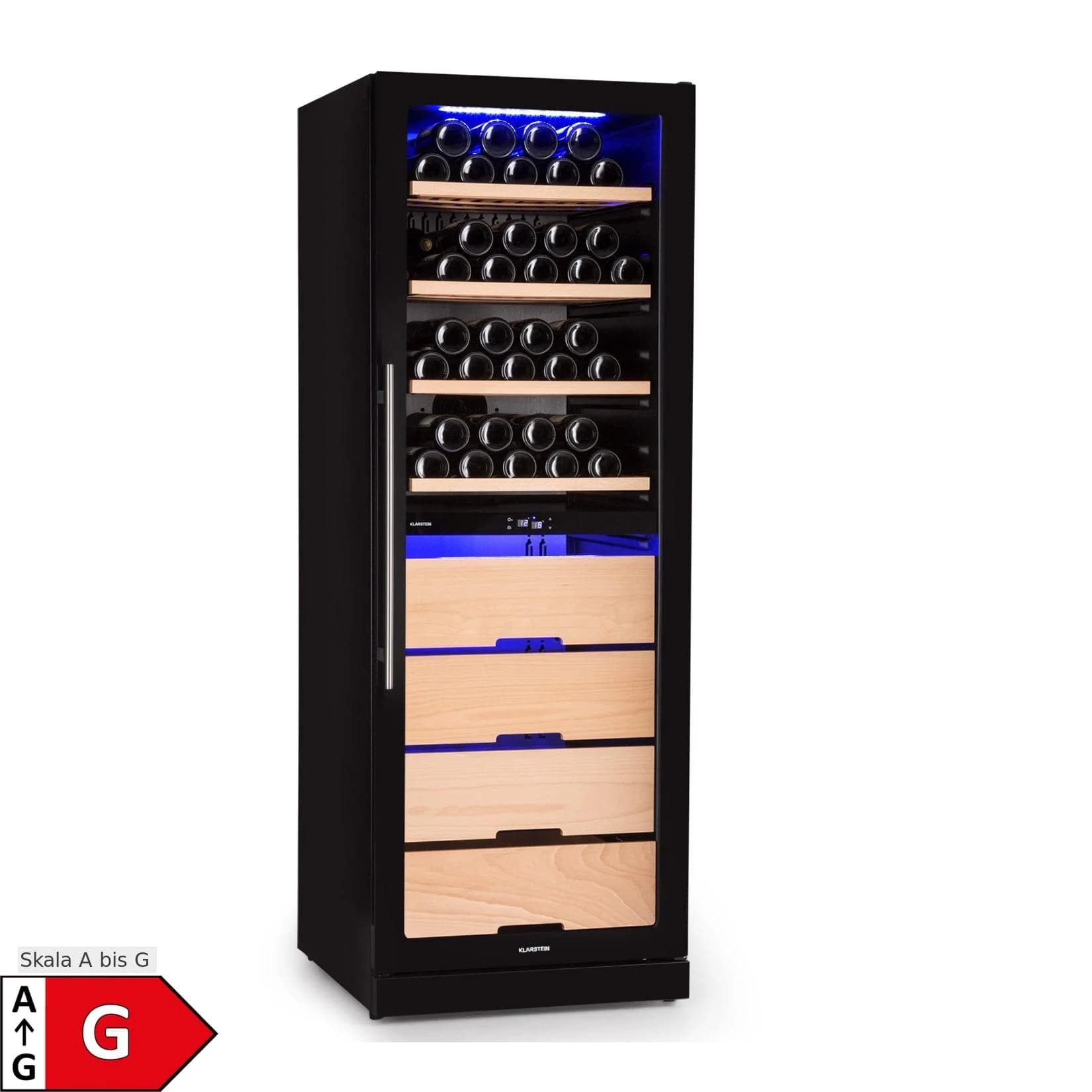 Klarstein Barossa 123 Duo Weinkühlschrank 226 Ltr 2 Zonen Touch-Steuerung
