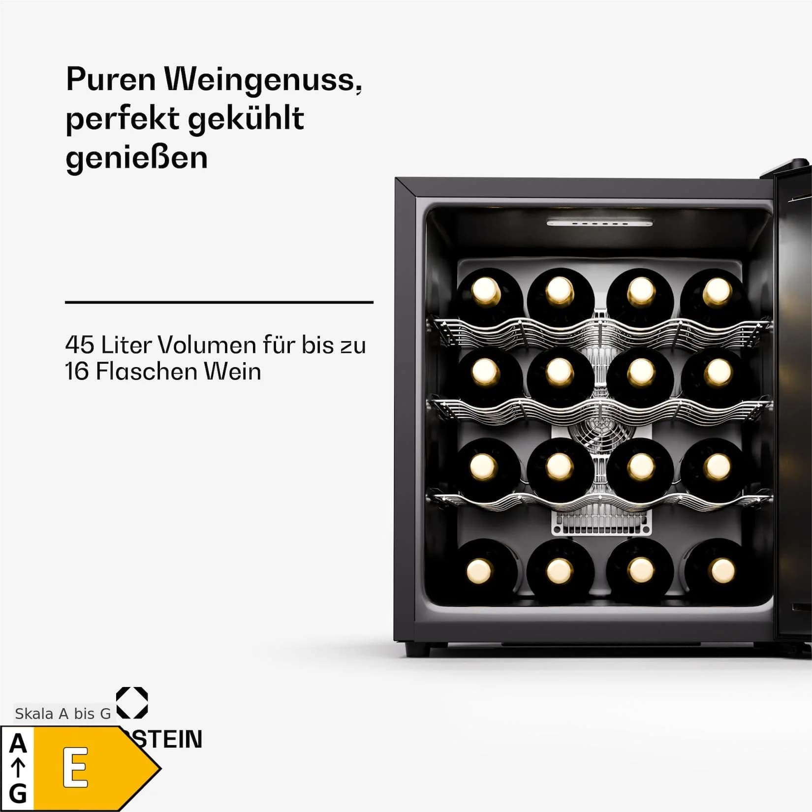 Silent Vino 16 Uno Weinkühlschrank 16 Flaschen Klarstein