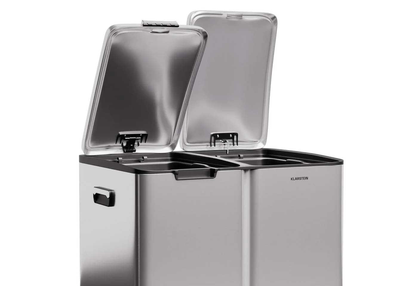 Klarstein Mülltrennsystem Tiyo 3-Fach Treteimer 60L Edelstahl Silber