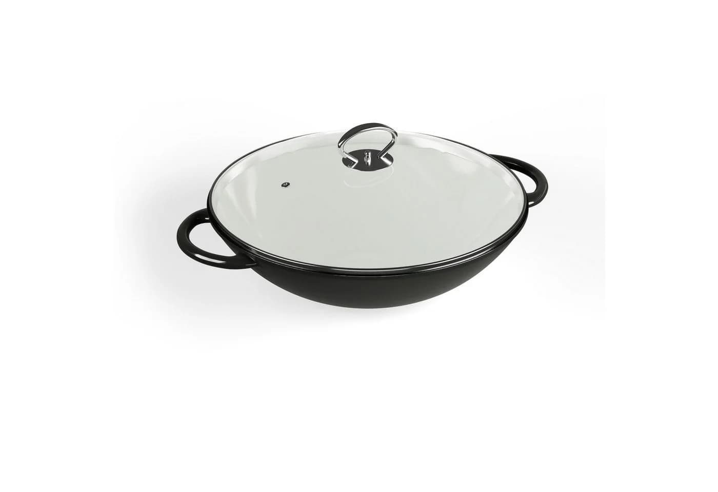 Klarstein Jersey Wok 37 cm Gusseisen Emaille Schwarz - Bild 2