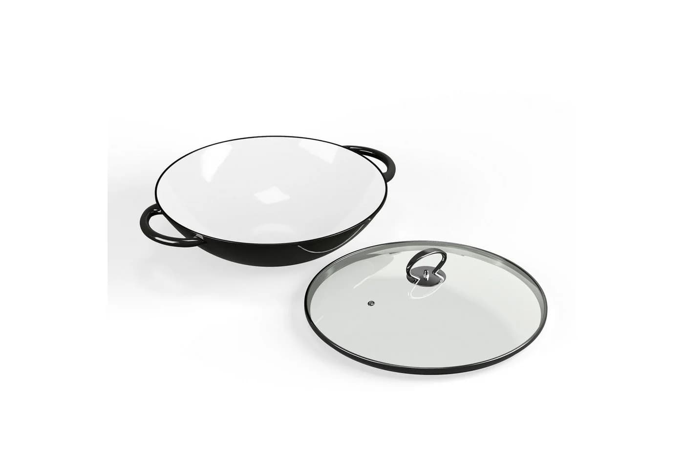 Klarstein Jersey Wok 37 cm Gusseisen Emaille Schwarz - Bild 3