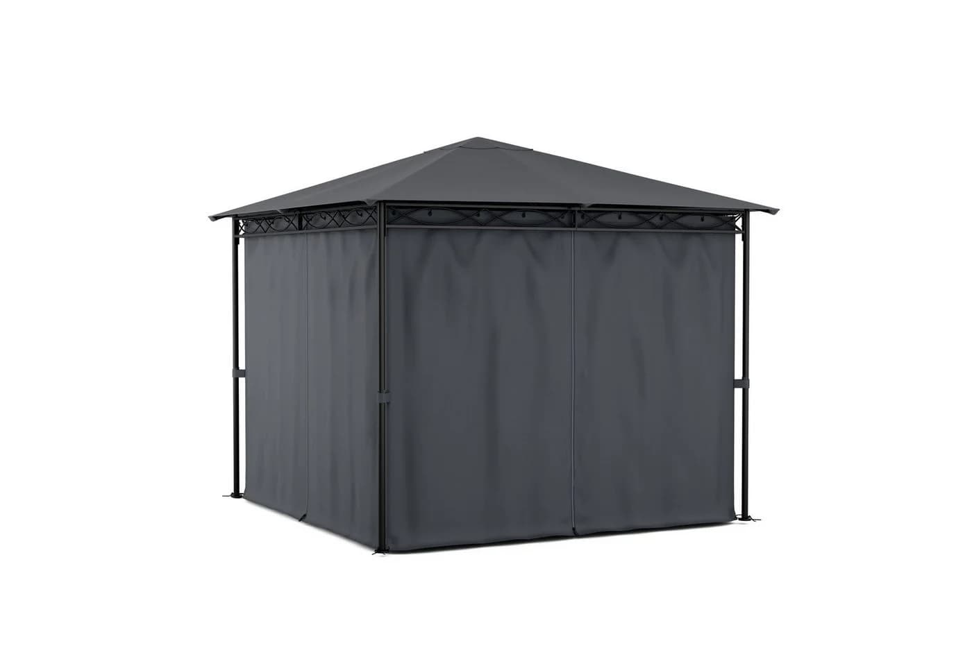 Blumfeldt Pavillon Mondo 3x3 m Stahlrahmen wetterfest grau