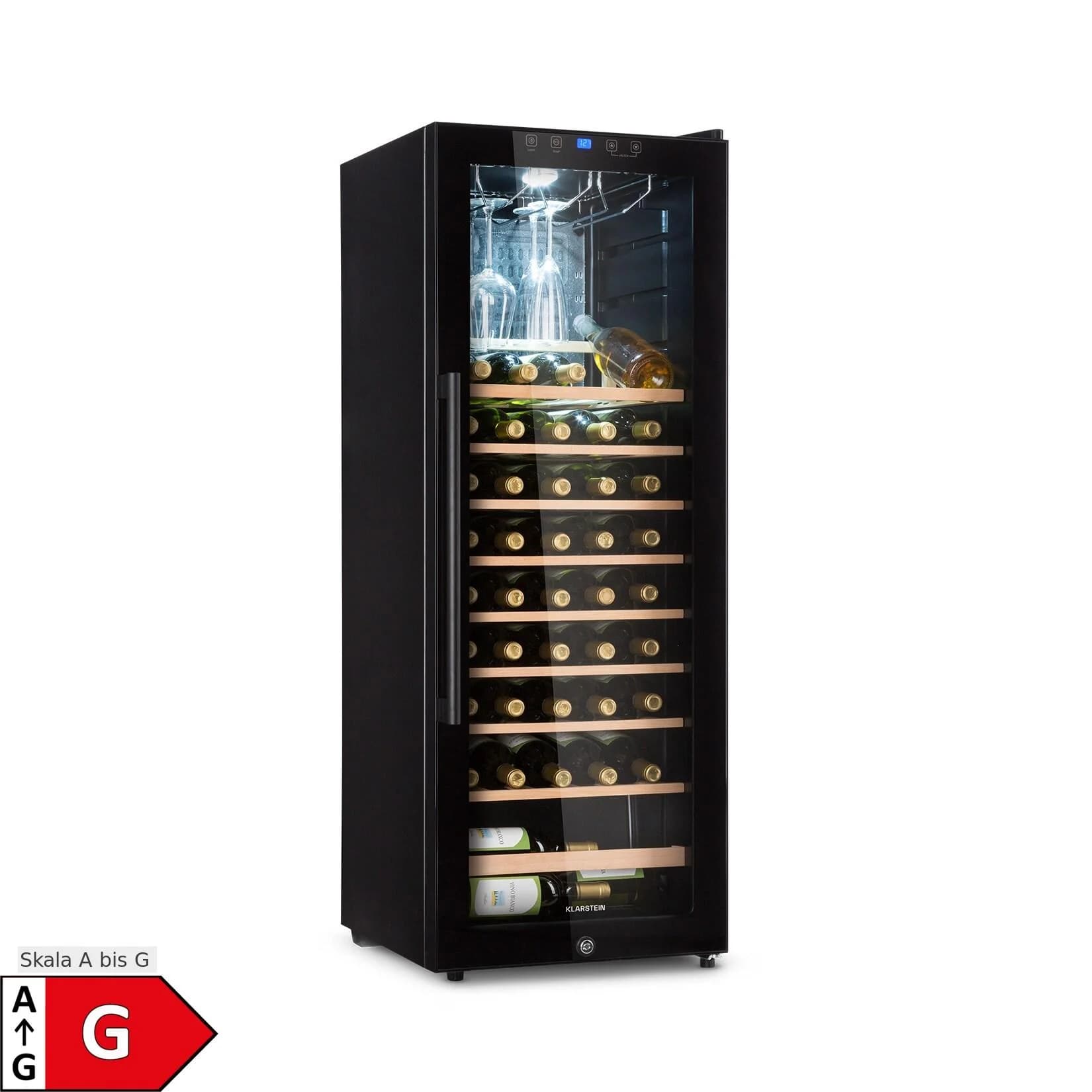 Klarstein Barossa 54 Uno Weinkühlschrank 155 L Glastür Touch LED