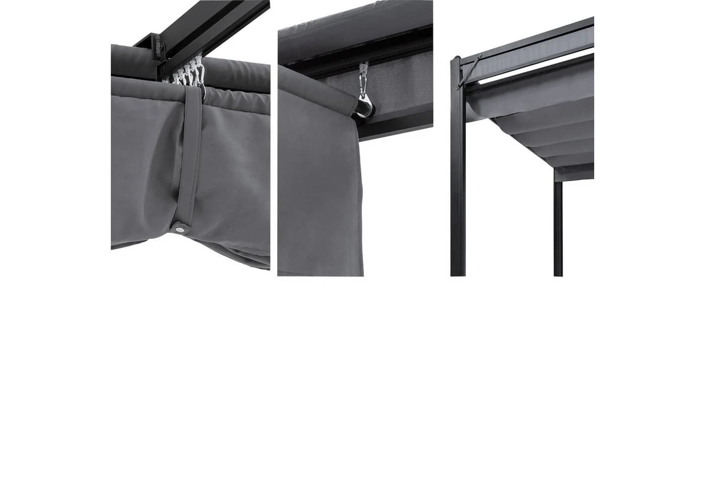 Blumfeldt Pavillon Pantheon Cortina Faltpavillon 3x6 m Aluminium Grau