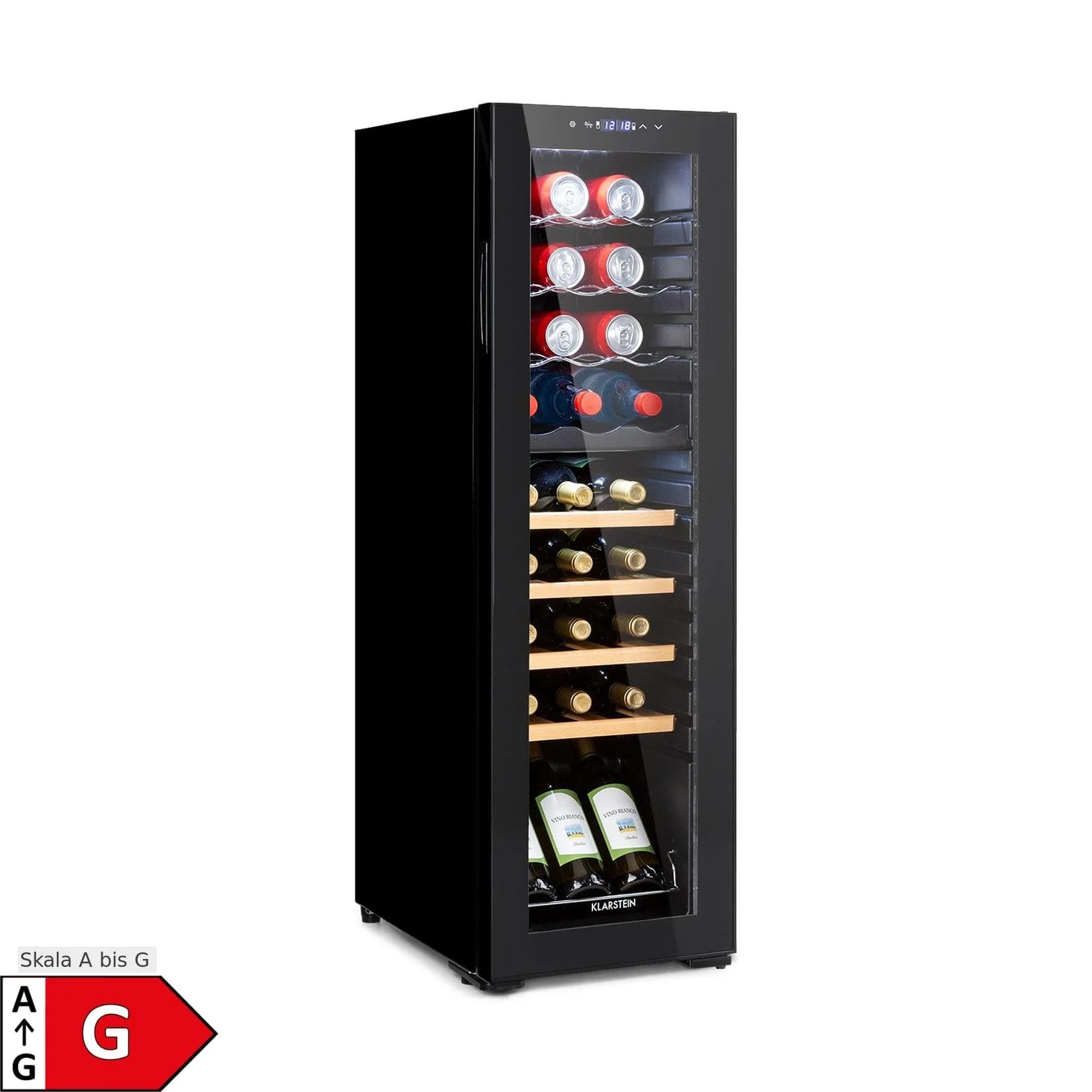 Klarstein Bovella 27 Duo+ Weinkühlschrank 74l Glastür