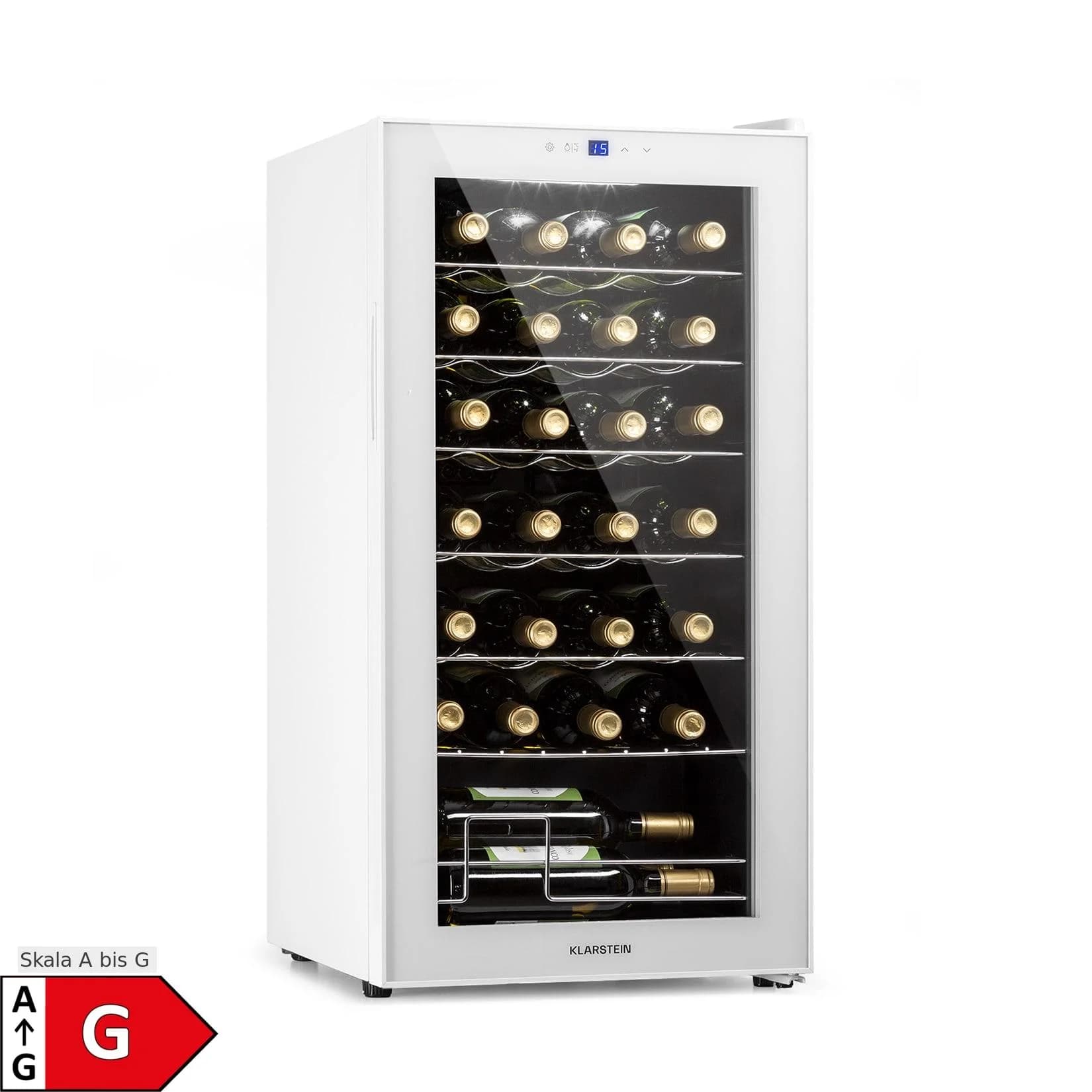 Klarstein Shiraz 28 Uno Weinkühlschrank 74l 28 Flaschen Touch-Bedienfeld