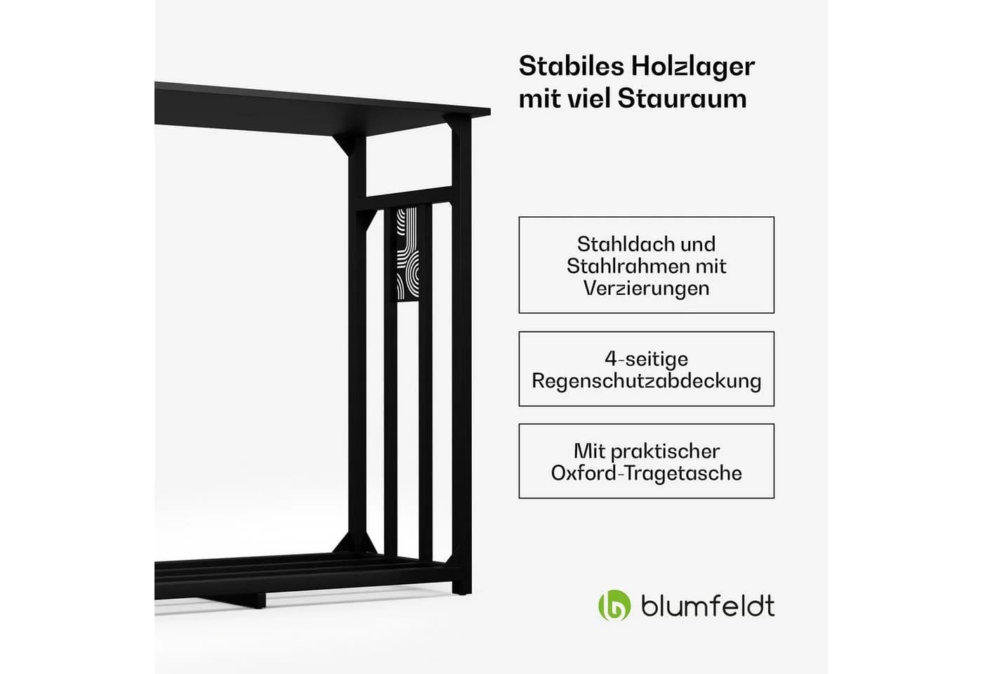 Blumfeldt Kaminholzregal Valdivian Schwarz