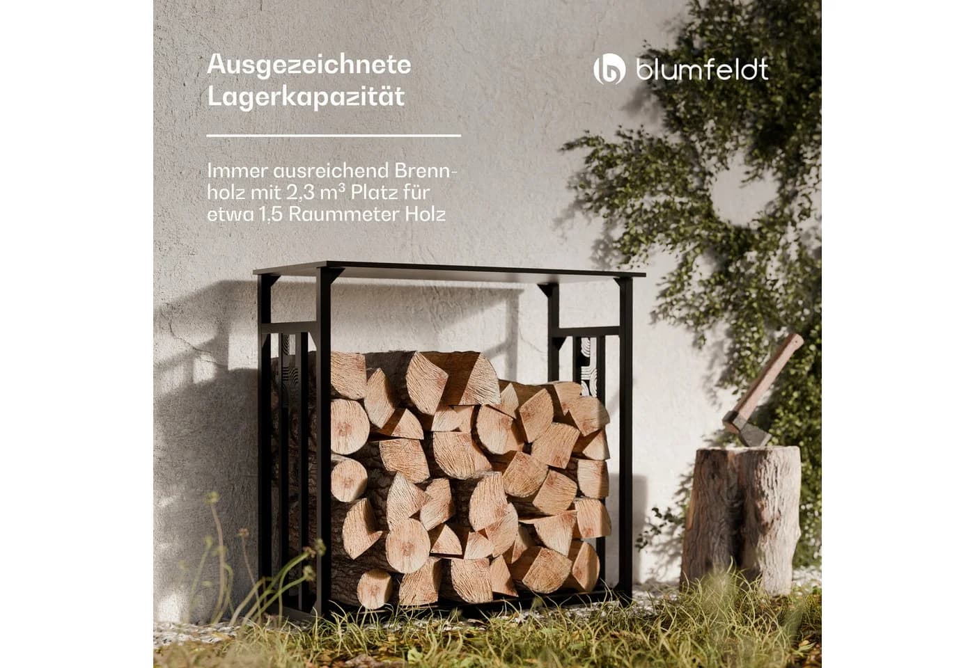Blumfeldt Kaminholzregal Valdivian Schwarz - Bild 4