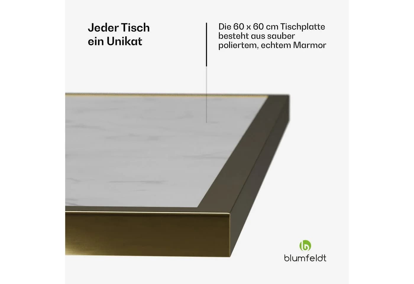 Blumfeldt Beistelltisch Patras Lux Marmor Bistro-Tisch - Bild 3