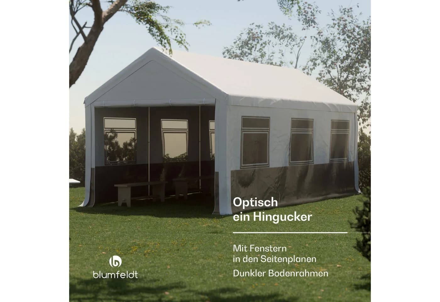 blumfeldt Pavillon PartyHaven 3x6 Set Garten Partyzelt Outdoor wetterfest - Bild 5