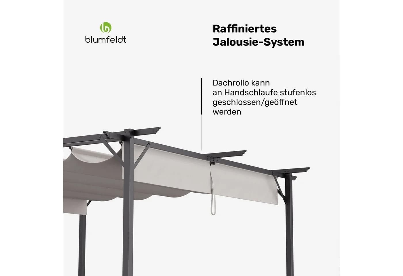 Blumfeldt Pavillon Pantheon Robust Pergola Schwarz - Bild 5