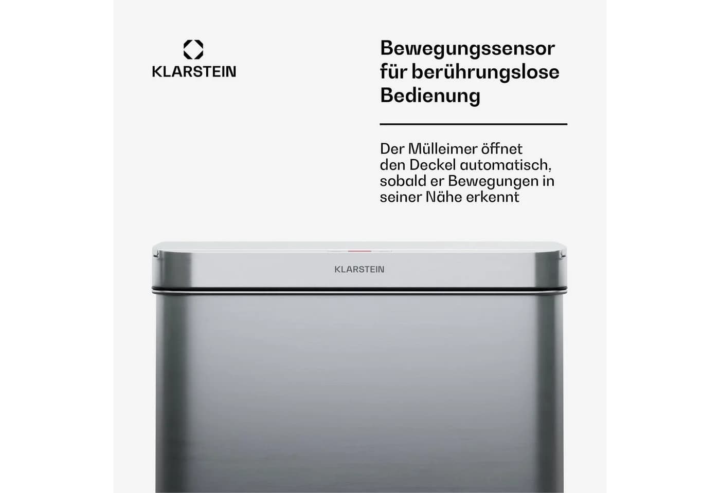 Klarstein Touchless Sensor-Mülleimer 60L Edelstahl