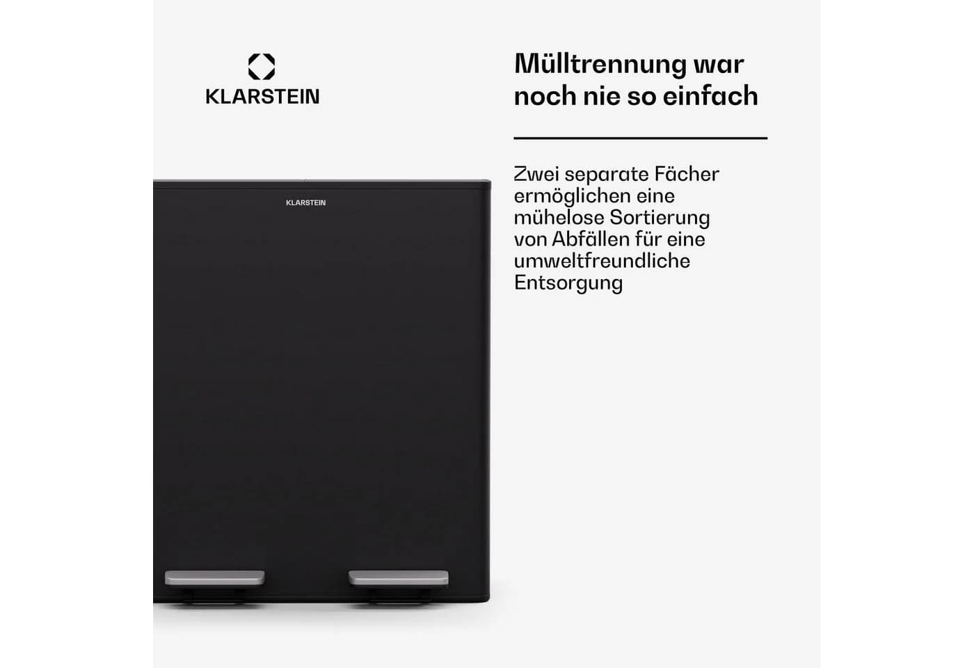 Klarstein Mülleimer EcoVista Edelstahl Mülltrenner mit Fußpedal - Bild 3
