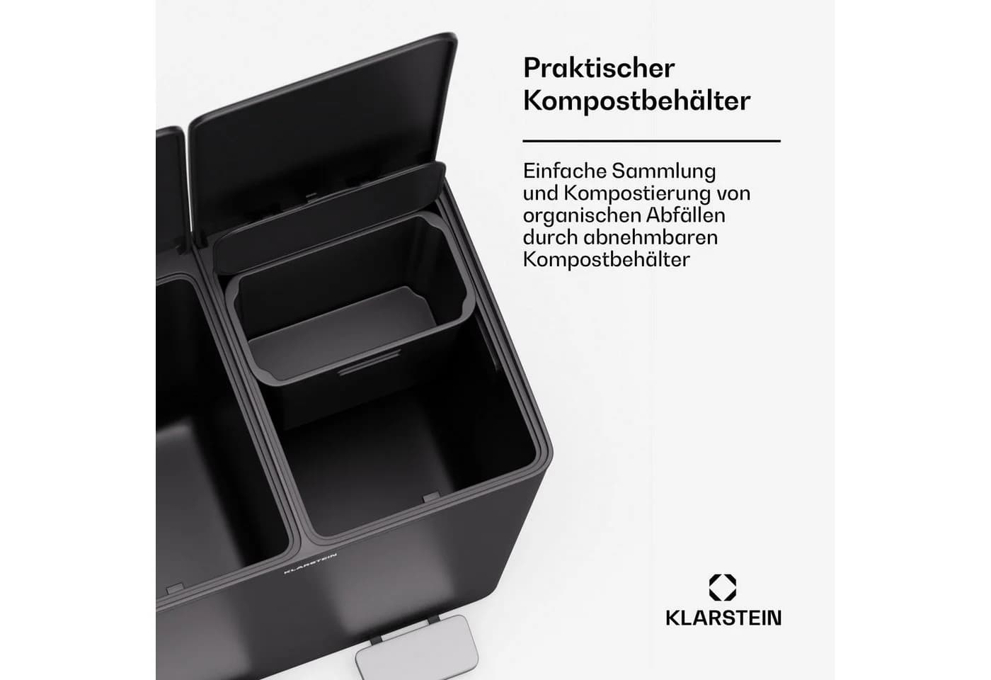 Klarstein Mülleimer EcoVista Edelstahl Mülltrenner mit Fußpedal - Bild 5