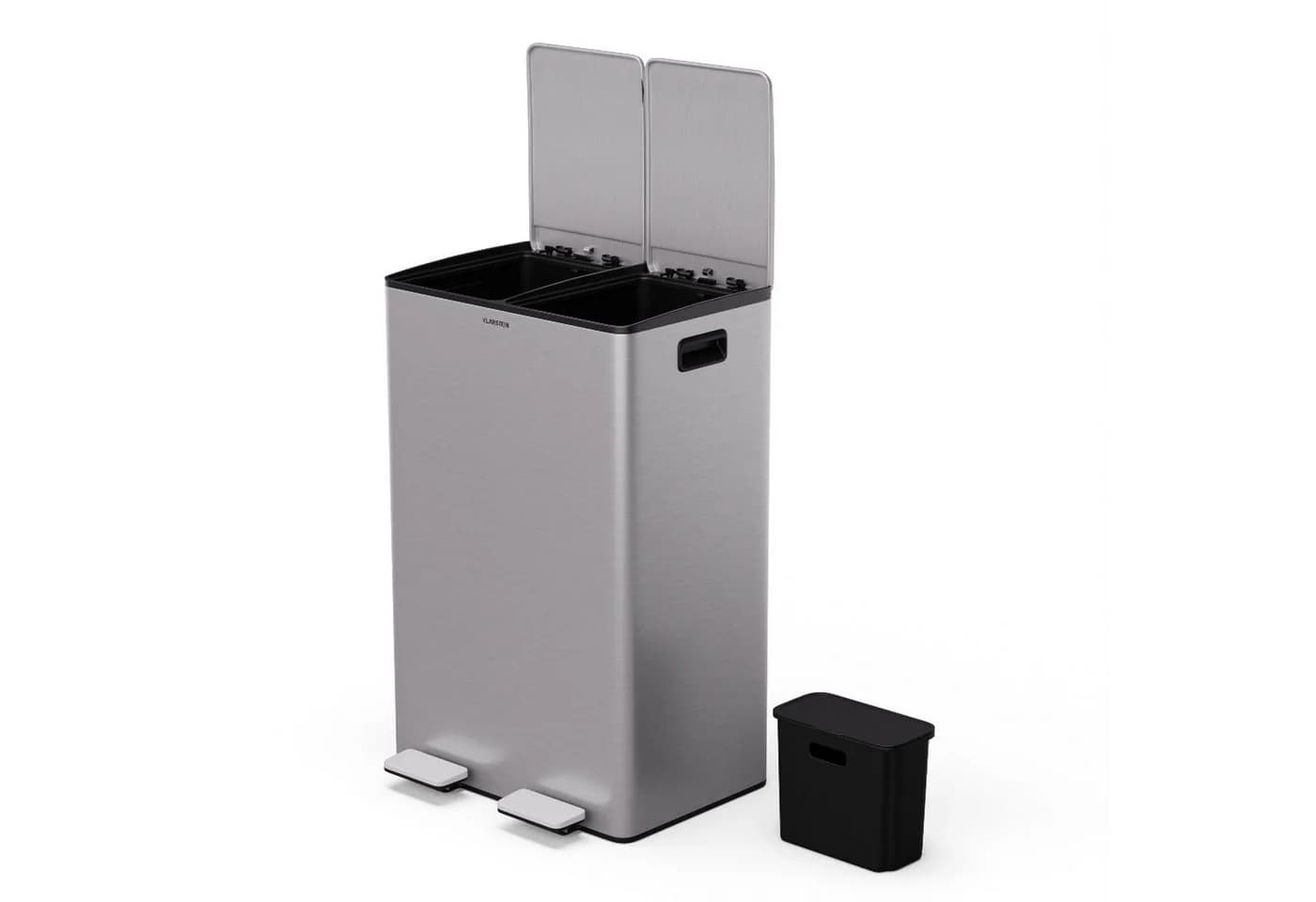 Klarstein EcoVista Mülleimer 60L Edelstahl Soft-Close Fußpedal