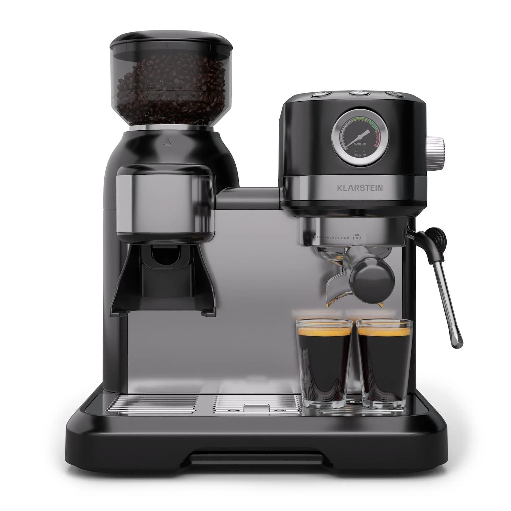 Klarstein Bella Café Espressomaschine Vintage Schwarz 19 bar