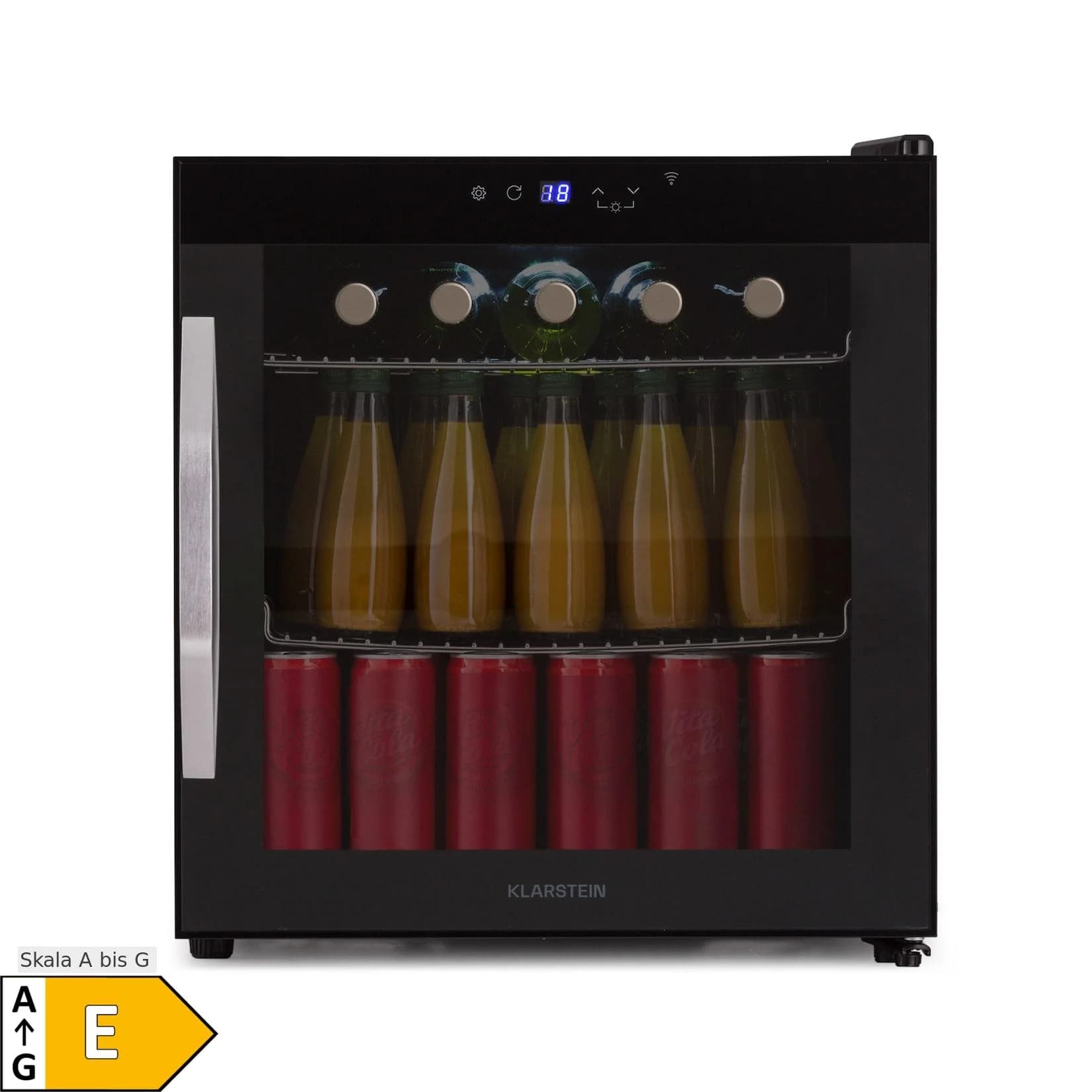 Klarstein Coachella 50 Onyx Kühlschrank 47 Liter WiFi-Funktion Hintergrundbeleuchtung Schwarz