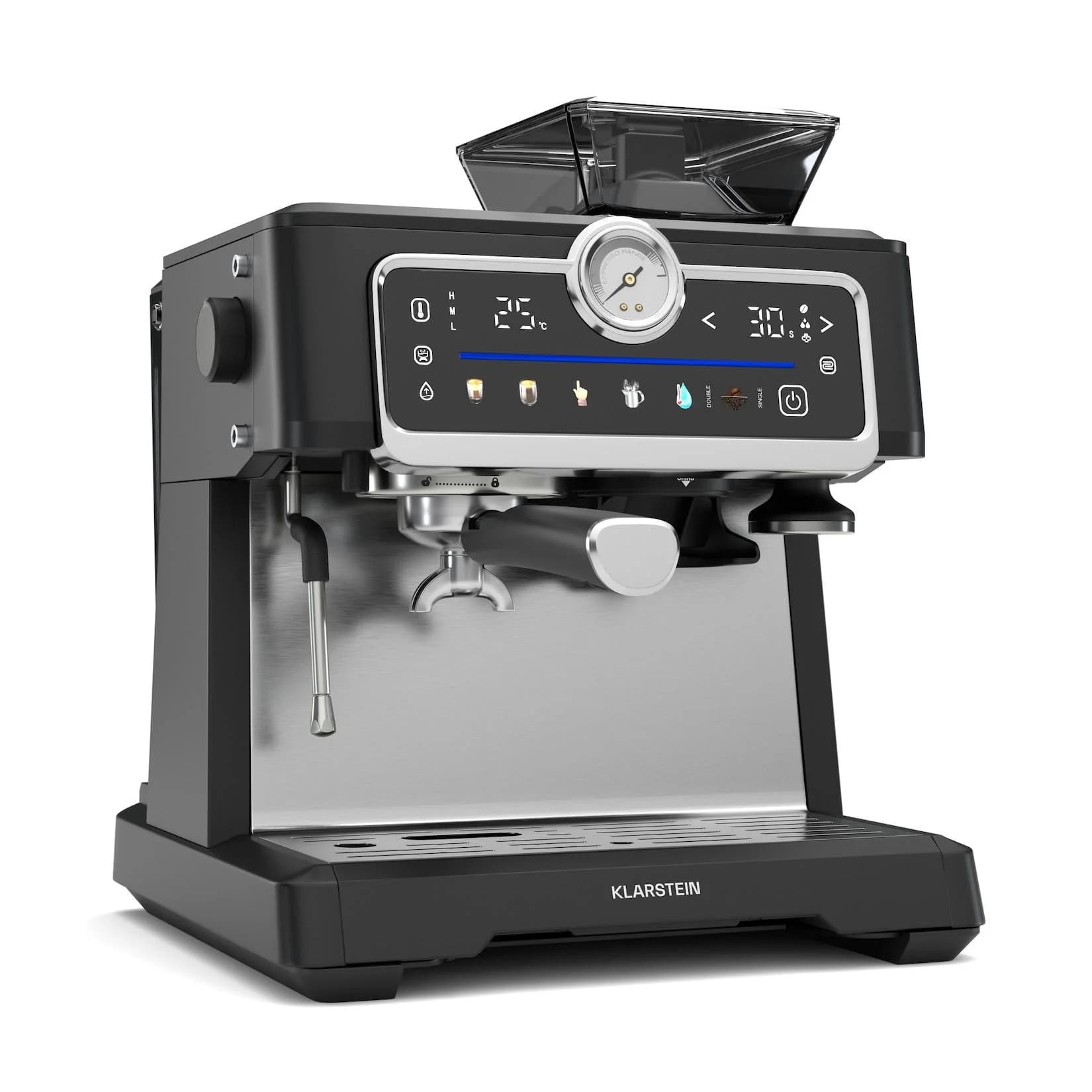 Klarstein GrandPresso Touch Espressomaschine 20 bar Milchschaum Schwarz