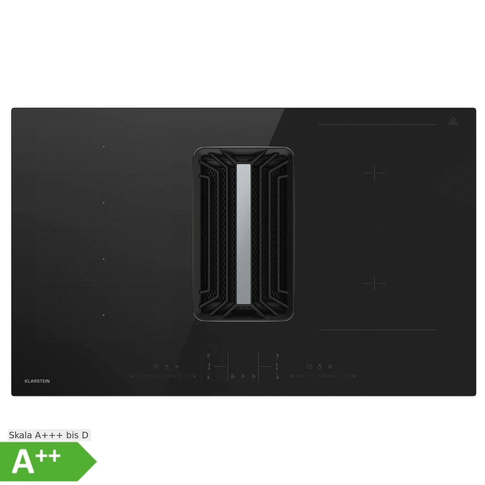 Klarstein AirJet Hybrid Down Air System Induktionskochfeld mit integriertem Abzug 600 m³/h EEK A++ Schwarz