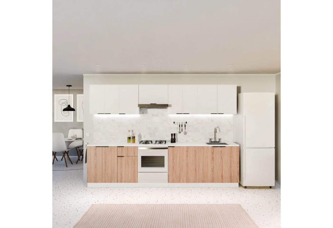 Blumfeldt Spülenunterschrank WoodVista 80cm mit Arbeitsplatte
