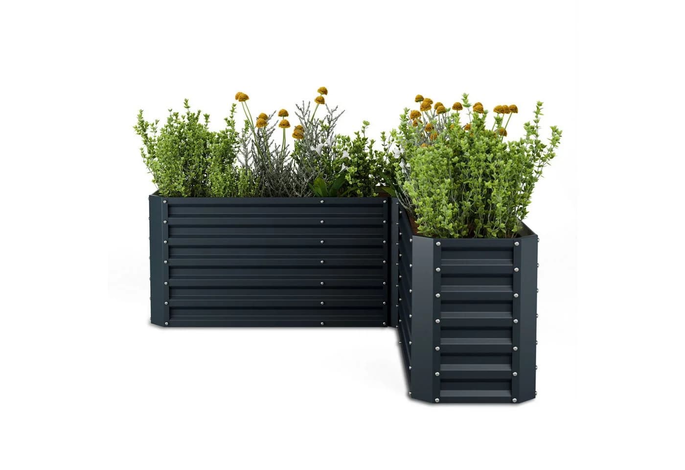 Blumfeldt Hochbeet Highgrow L-Form Stahl Garten