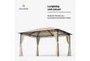 Blumfeldt Pavillon Mondo 3x4 m Beige Metallrahmen 4 Seitenwände wetterfest Bild 4