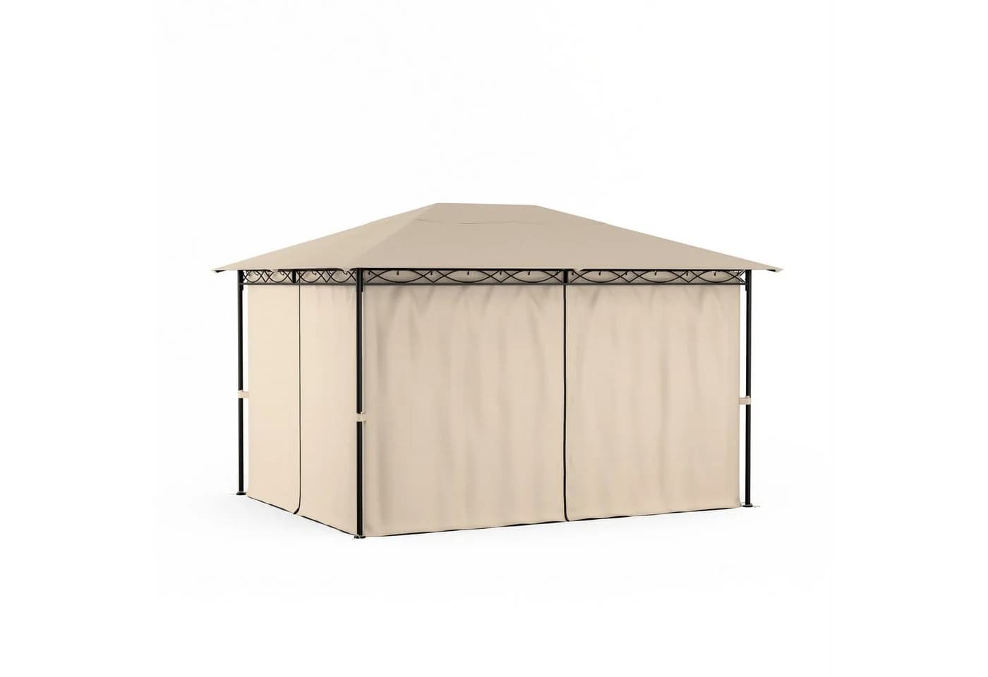 Blumfeldt Pavillon Mondo 3x4 m Beige Metallrahmen 4 Seitenwände wetterfest - Bild 5