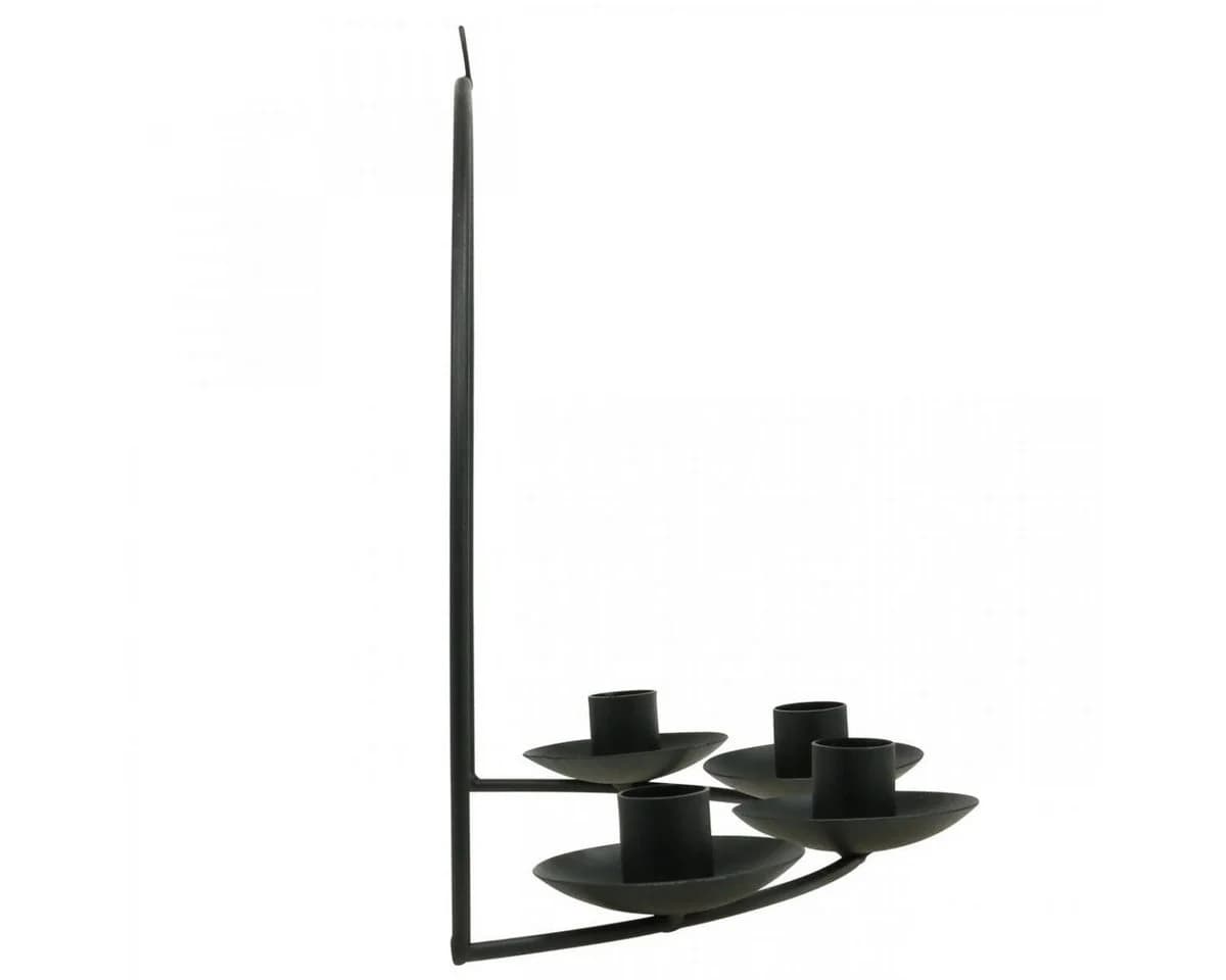 Posiwio Wandkerzenhalter Schwarz Metall für Stabkerzen - Bild 5