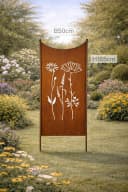 finehomegarden Gartenstecker Metall Wildblume Sichtschutz Edelrost Bild 1