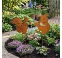 Posiwio Gartenstecker Eichhörnchen 2er Set Rostoptik Metall Bild 4