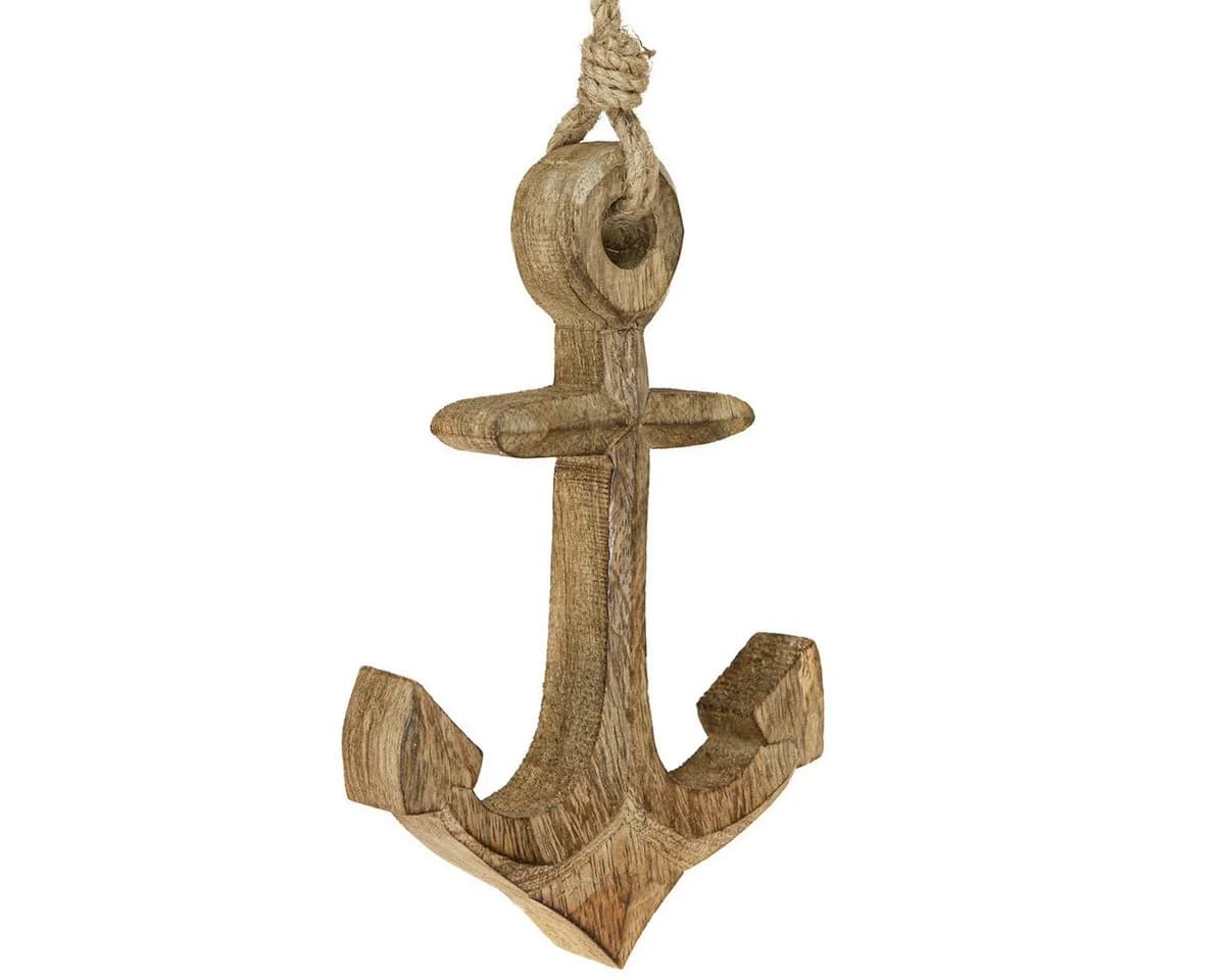 Posiwio Dekoanker aus Mangoholz mit Juteseil - Maritime Wanddekoration - Bild 2