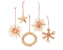 Posiwio Stroh-Christbaumschmuck 17-tlg. Handgefertigt Rot/Natur Bild 2
