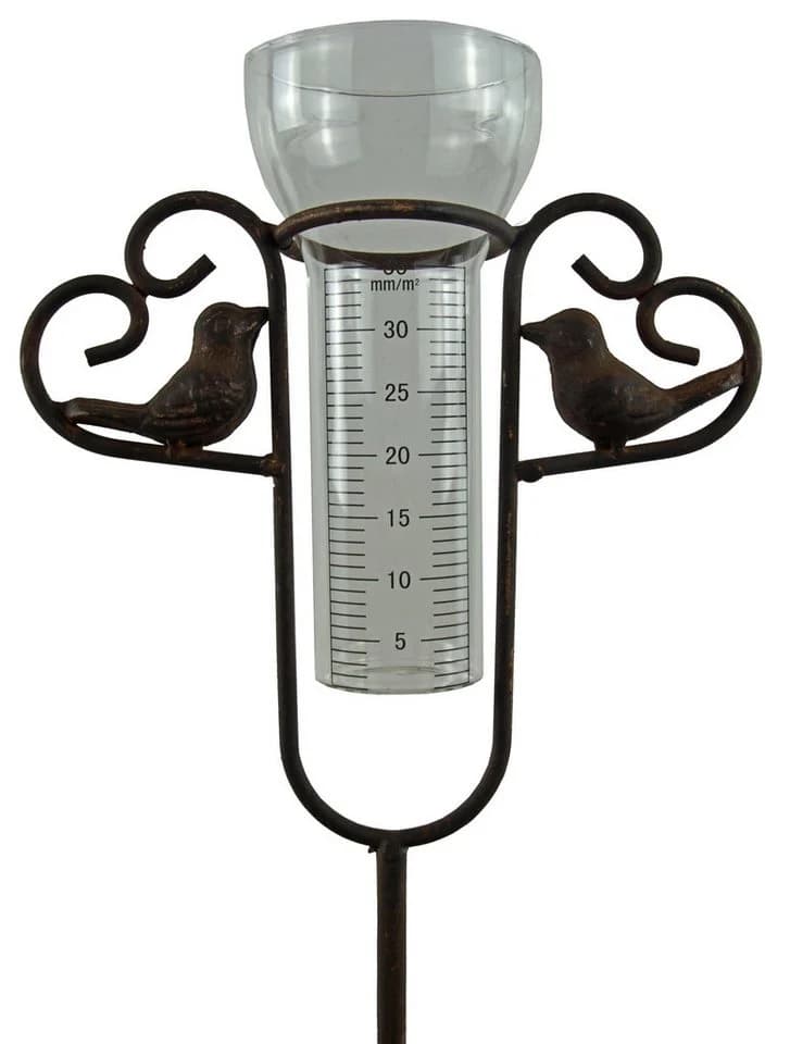 Posiwio Regenmesser Vogel mit zwei Herzen Braun Metall & Glas - Bild 4