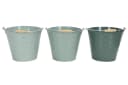 finehomegarden Blumentopf Eimer Metall 3farbig sortiert mit Henkel Bild 1