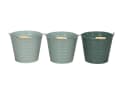 finehomegarden Blumentopf Eimer Metall 3farbig sortiert mit Henkel Bild 2