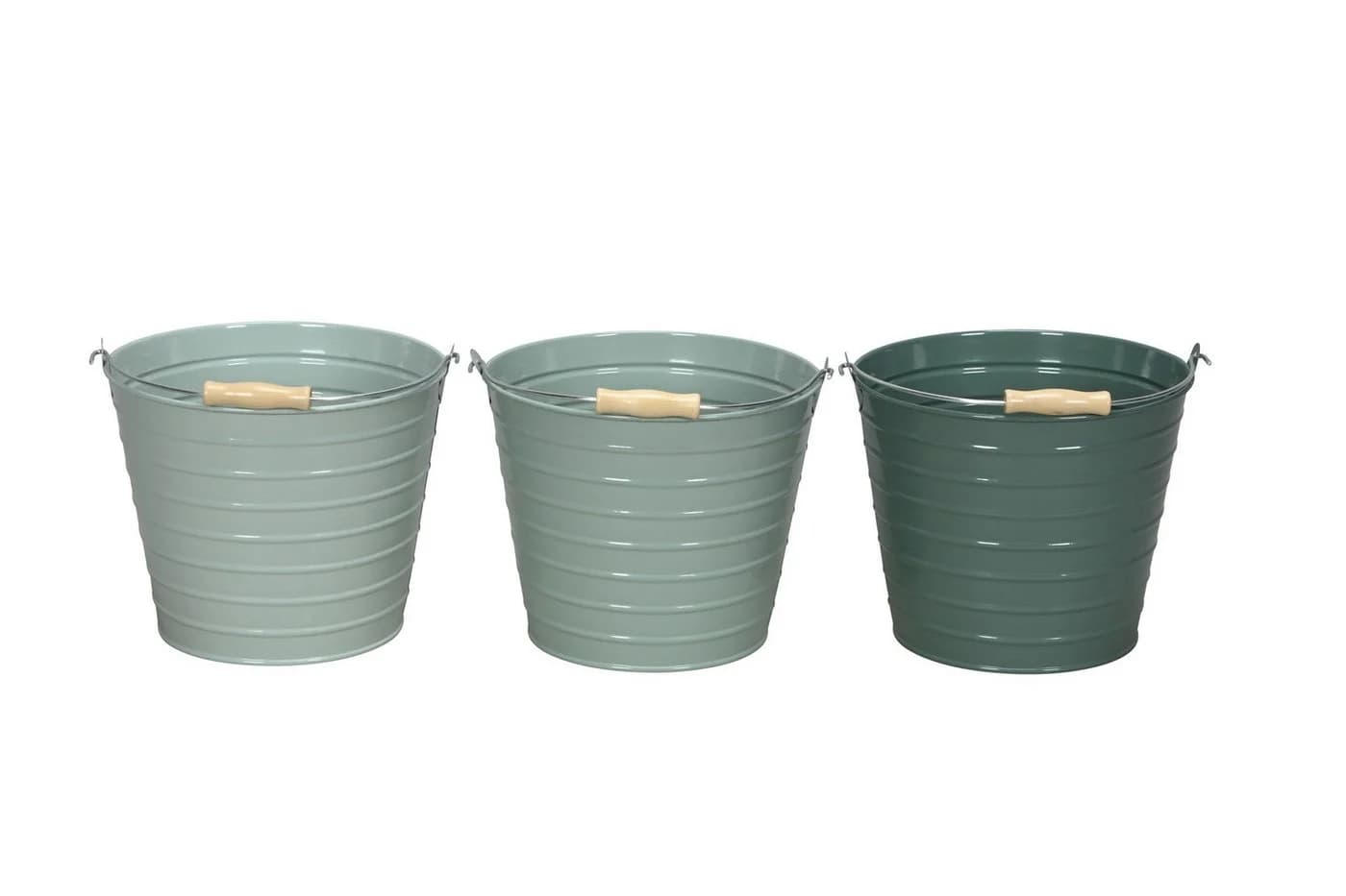 finehomegarden Blumentopf Eimer Metall 3farbig sortiert mit Henkel - Bild 2