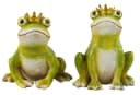 Posiwio Dekofigur 2er Set Froschkönig Grün Gold Ton Bild 2