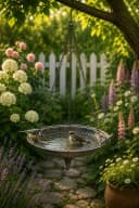 finehomegarden Vogeltränke zum Aufhängen Metall antik-grün Bild 1