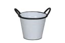 finehomegarden Blumentopf Metall Weiß-Schwarz mit Griffen Bild 3