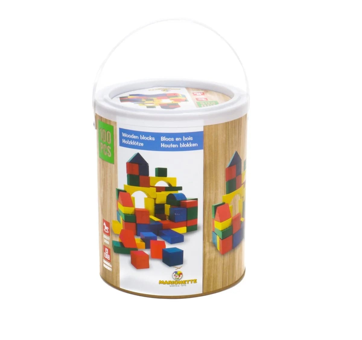 Bubble-Store 100 Stück Holzbausteine Spielbauklötze Bunt Lackiert - Bild 3