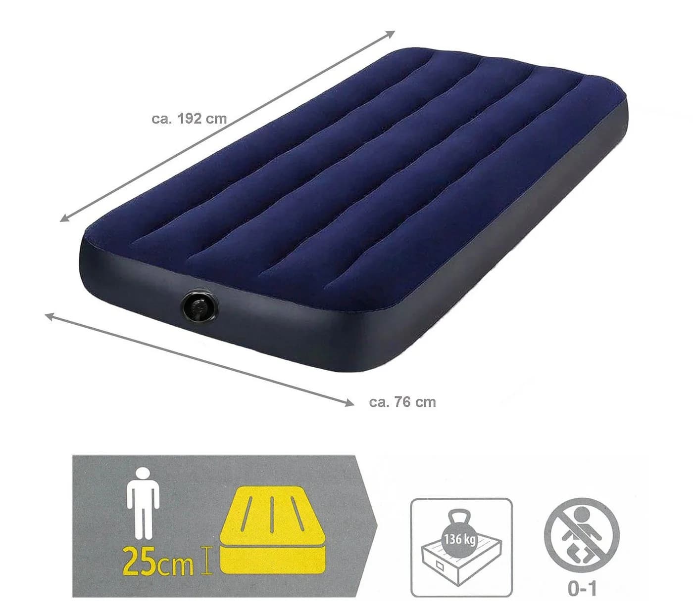 Intex Luftbett Gästebett Fiber-Tech Blau/Schwarz